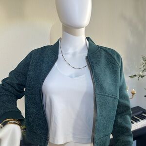 Balance Athletica Dark Green Floral Bomber Jacket